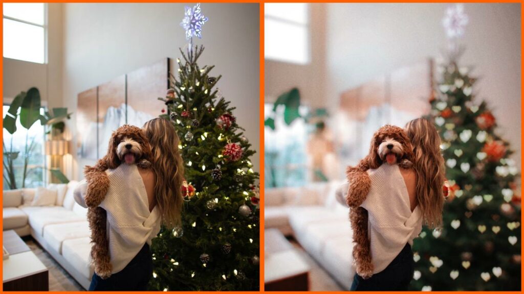 antes e depois de uma edição de natal