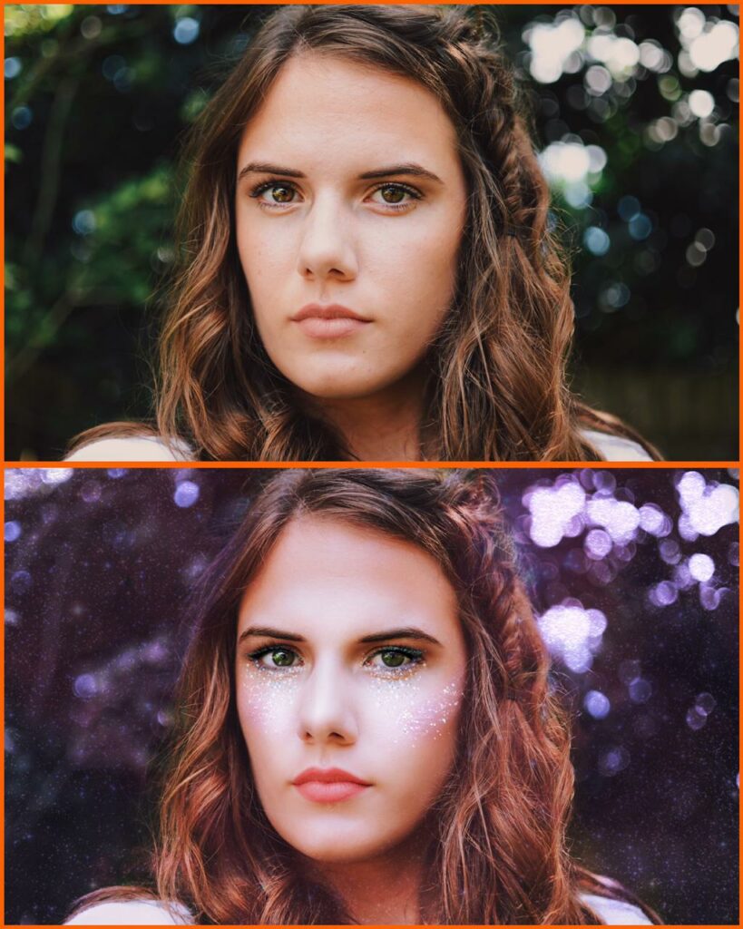 antes e depois foto artistica com airbrush