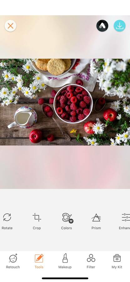 flat lay of flowers and red berries