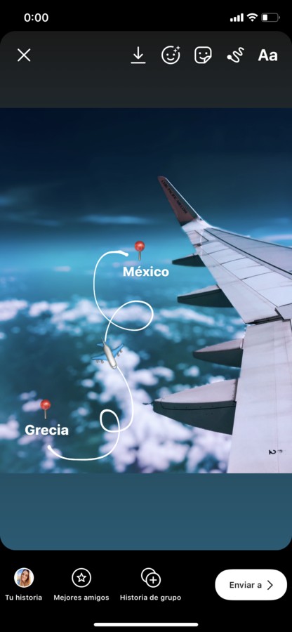 3 ideas para crear historias de Instagram avión mexico grecia