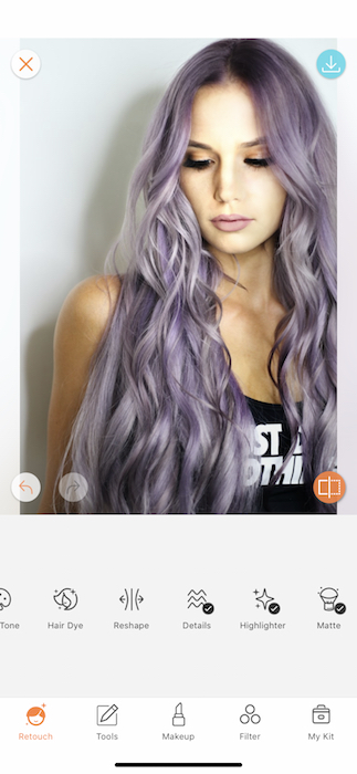 photo of woman with purple hair