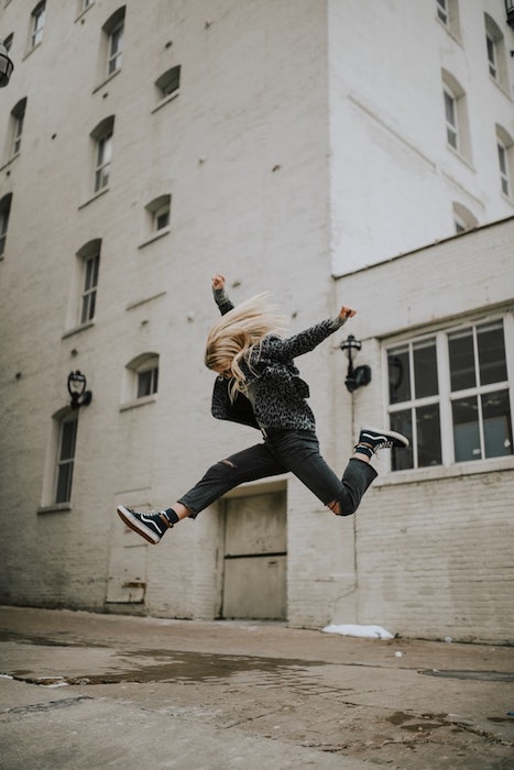 woman jumping