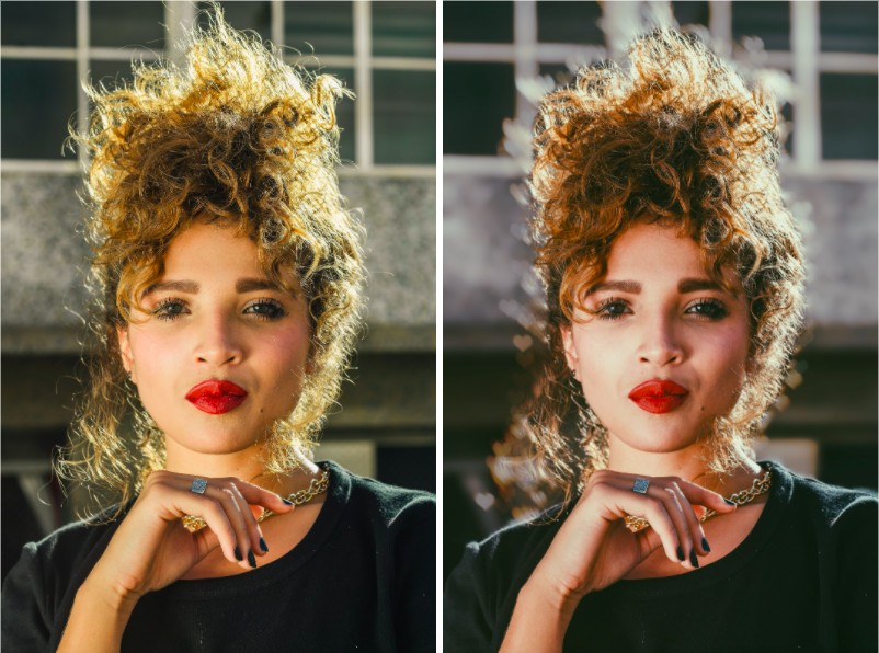 mujer antes y después de los filtros