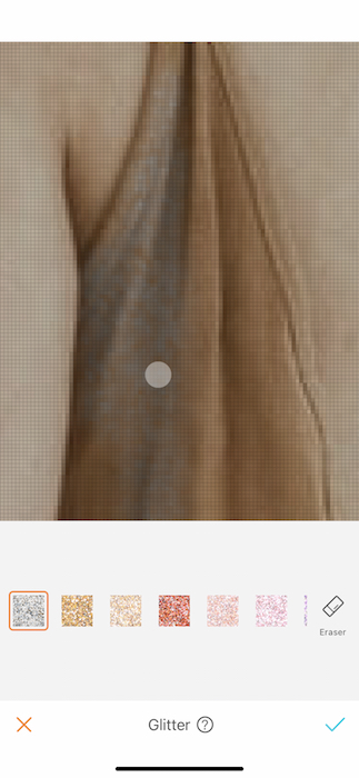 pixelated closeup of a photo
