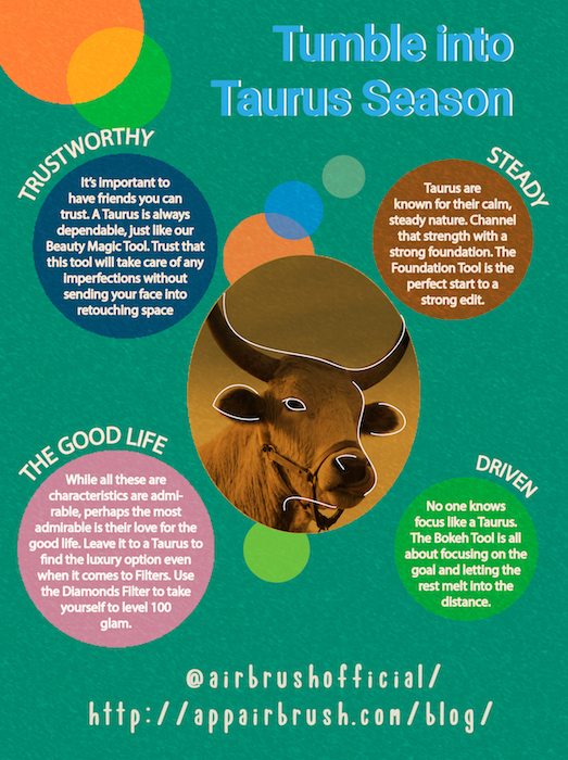 Infographic with information the Taurus zodiac sign