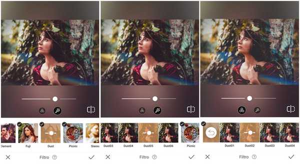 Foto de uma garota de vestido cor borgonha e ramos na cabeça sendo editada no app AirBrush