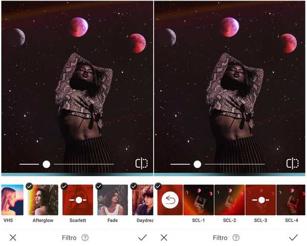 Foto de uma mulher negra de pé com uma galáxia como plano de fundo sendo editado pelo app AirBrush