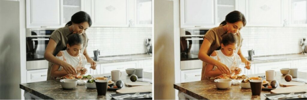 woman and girl in the kitchen