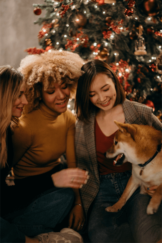 Beautiful Family Poses Behind Christmas Tree Stock Photo 467821463 |  Shutterstock