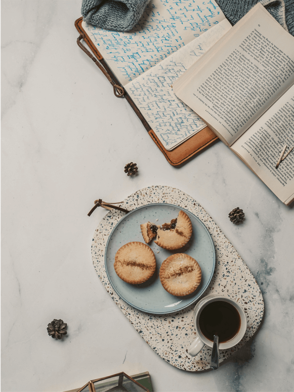 cookies on a blue plate