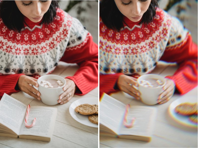 woman drinking hot chocolate