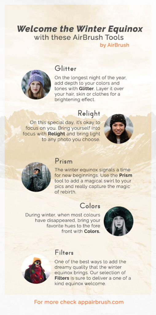 winter equinox AirBrush tools infographic