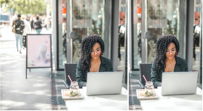 woman on a laptop