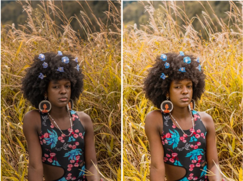 woman with flowers in her hair