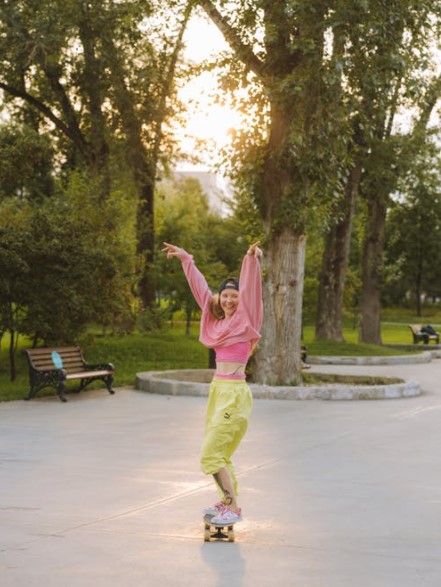 young woman on skateboard