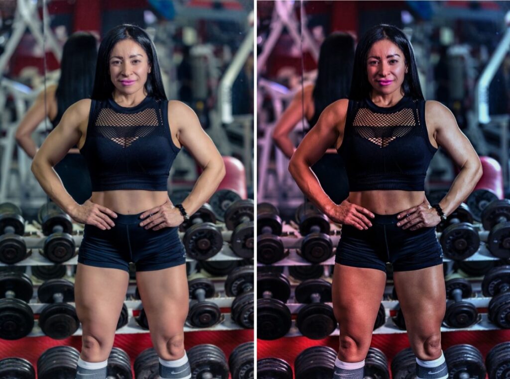 Fitness photography tips - before and after