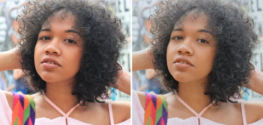 young woman with curly hair