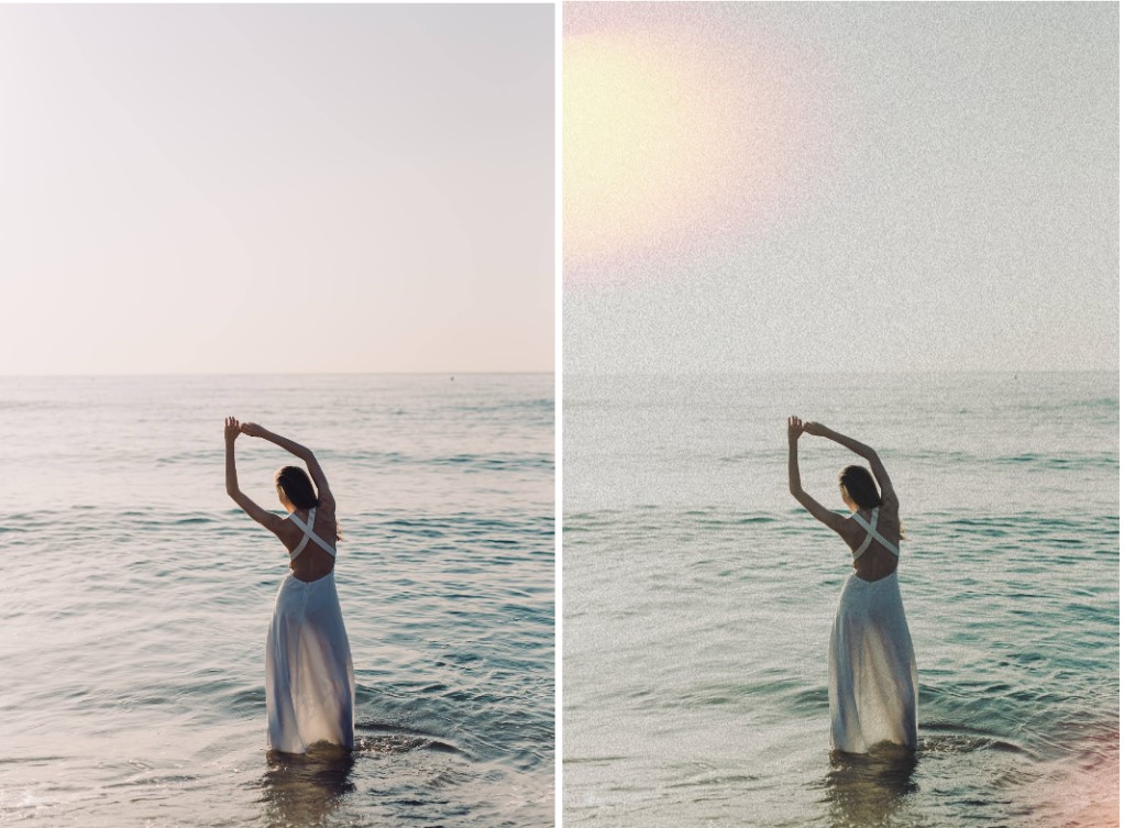 woman standing in the sea