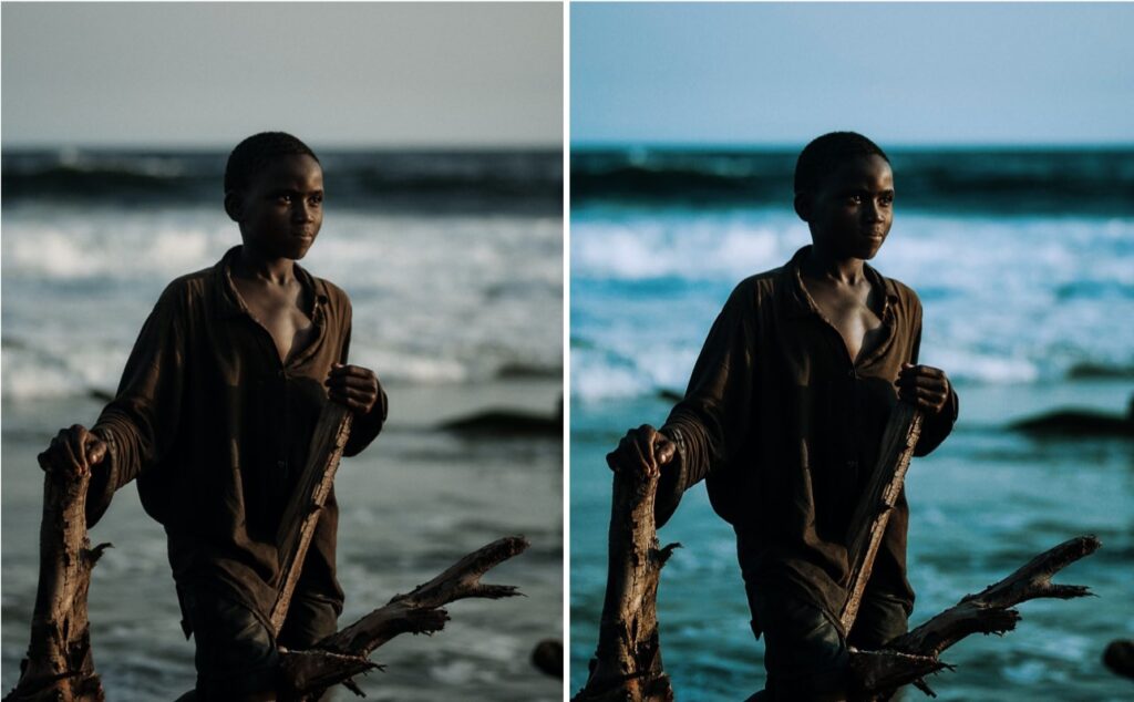 boy with driftwood