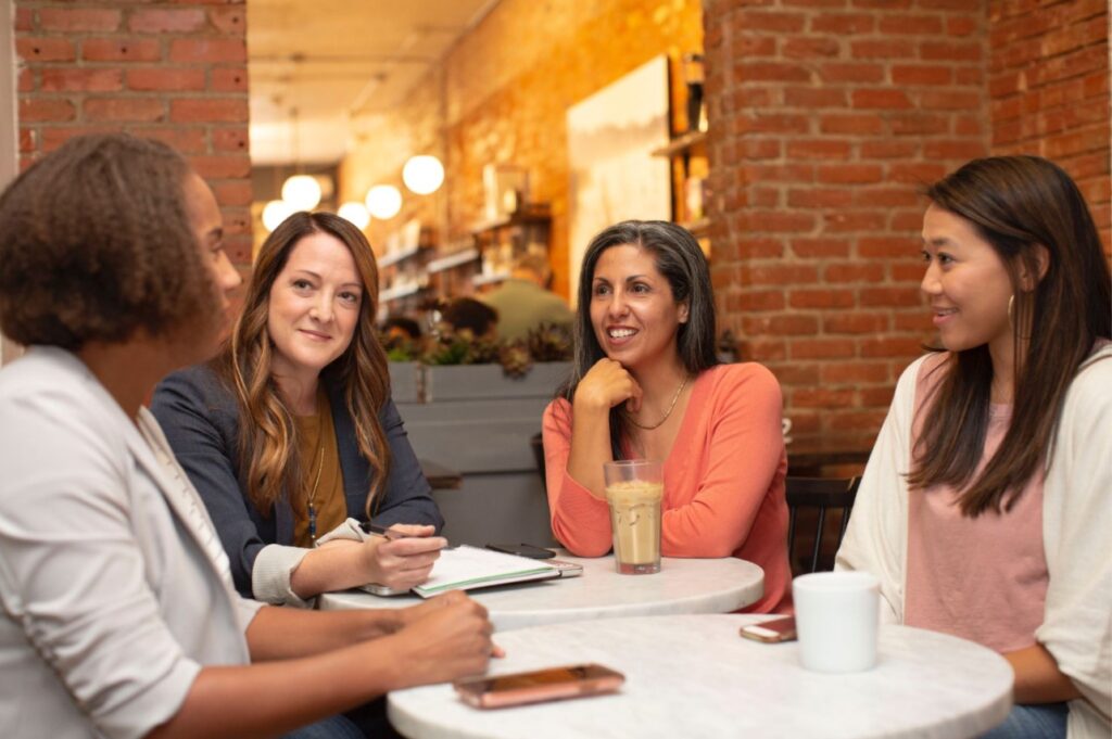 group of women talking